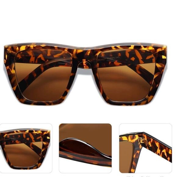 Oversized Square Cat Eye Sunglasses - Picture 3 of 3
